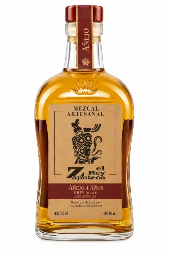 [MezArtOaxReyZaEspAñe450059] Rey Zapoteco Artesanal Oaxaca Espadín Añejo 45° 750 ml 